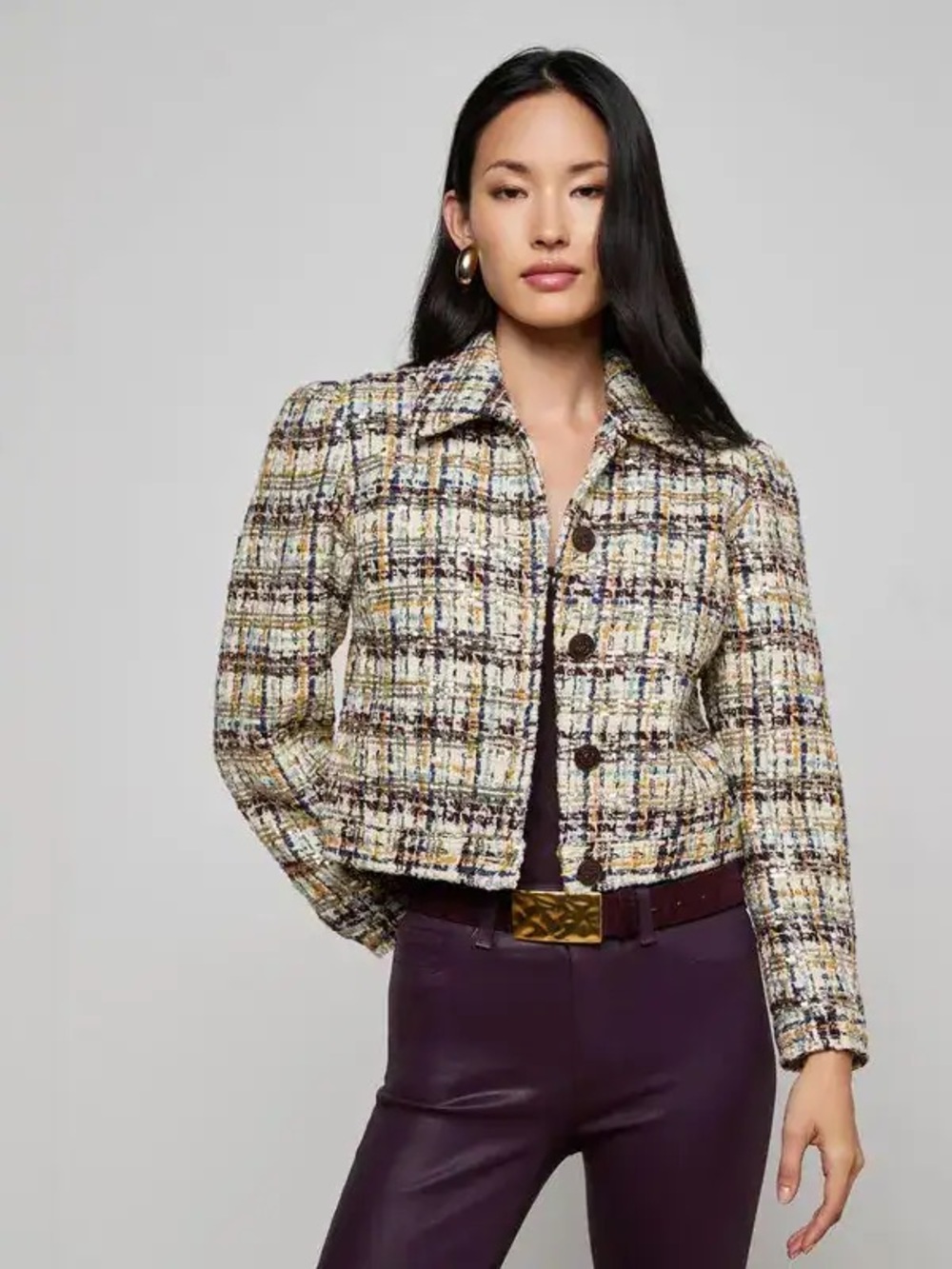 NWOT L'AGENCE Kasey Sequined Tweed Jacket, Size XS/S/M